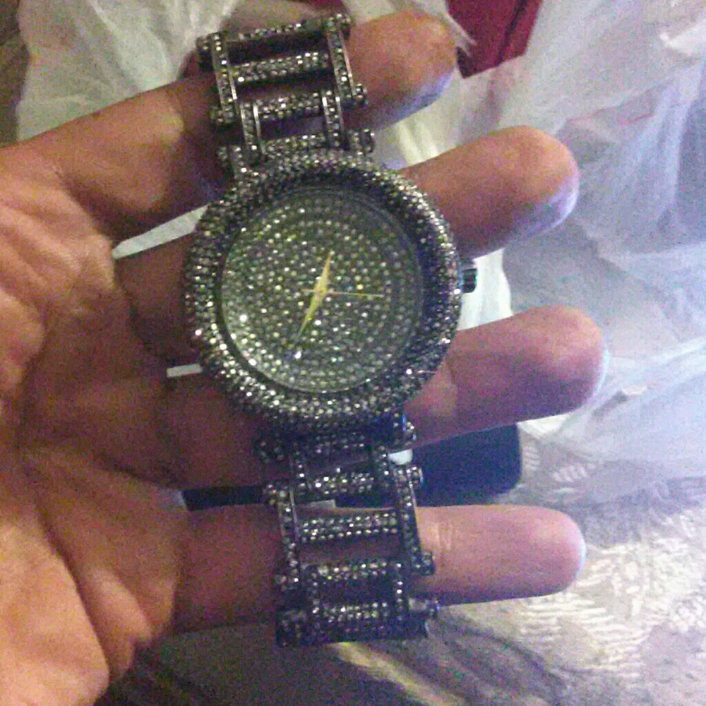 Black iced out techno trend watch